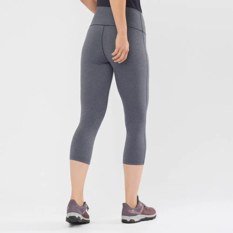 Dark Grey Salomon Essential Women's Running Tights | PH 40735U